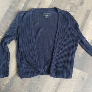 Navy linen blend cardigan